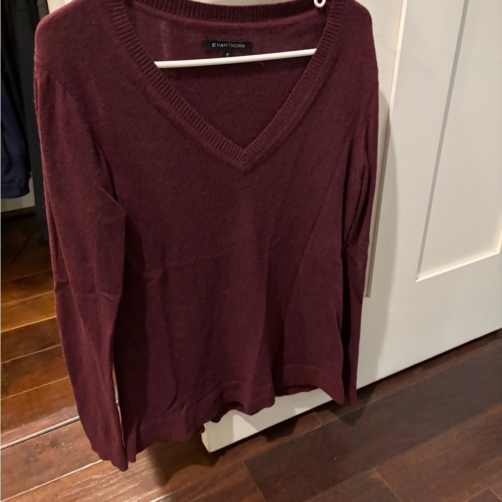 Maroon V-Neck Sweater
